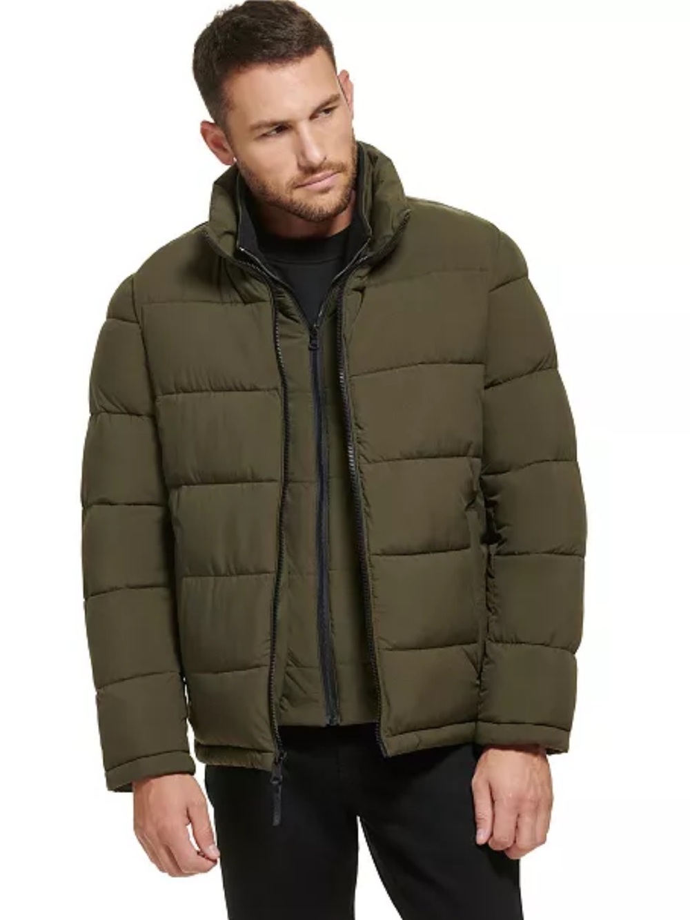 Calvin Klein Men’s Olive Jacket M Puffer Coat Thick Insulated Pockets